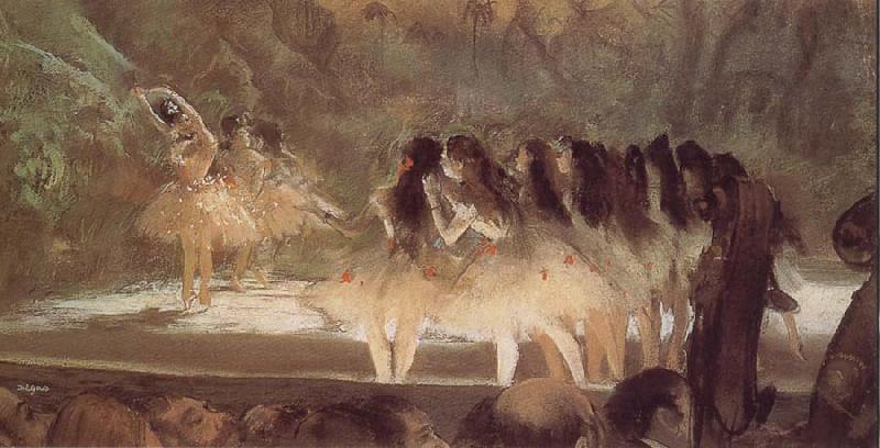 Edgar Degas ballerina-s performance at opera house in Paris Sweden oil painting art